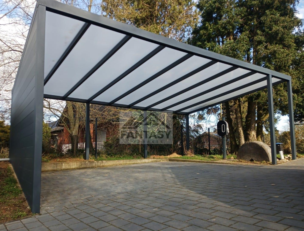 Aluminium Doppelcarport Bausatz für zwei Fahrzeuge