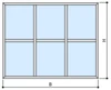 Festverglasungstyp Sprossenfenster 3x2