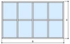 Festverglasungstyp Sprossenfenster 4x2