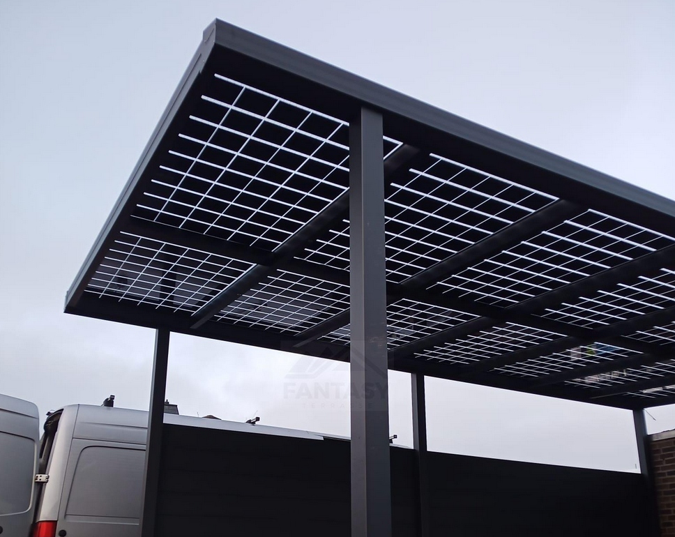 Solar Carport Bausatz mit PV-Modulen für E-Auto